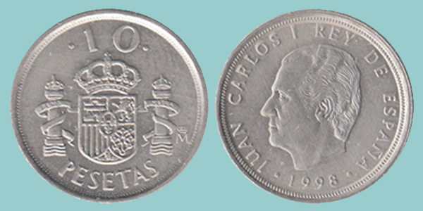 Spagna 10 Pesetas 1998