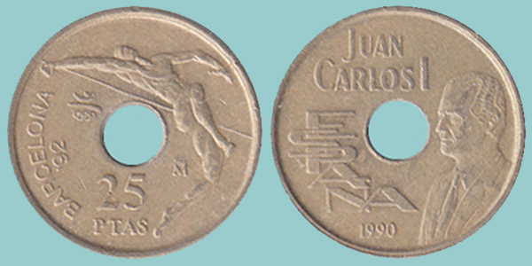 Spagna 25 Pesetas 1990