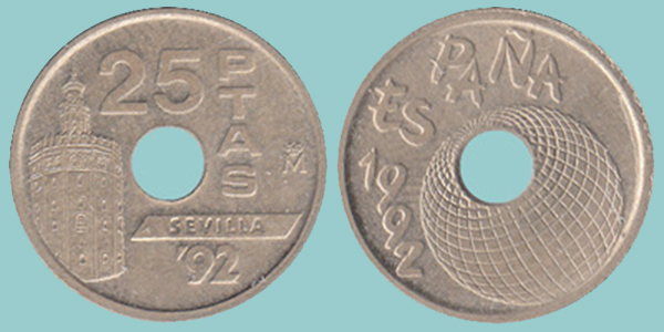 Spagna 25 Pesetas 1992