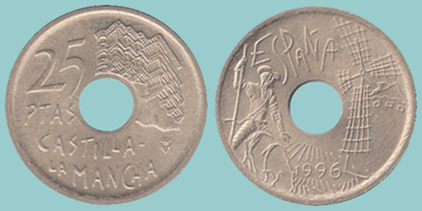 Spagna 25 Pesetas 1996