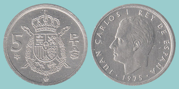 Spagna 5 Pesetas 1975