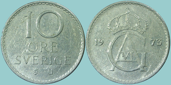 Svezia 10 Øre 1973