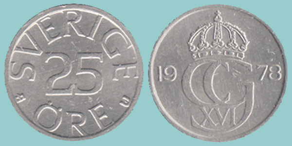 Svezia 25 Øre 1978