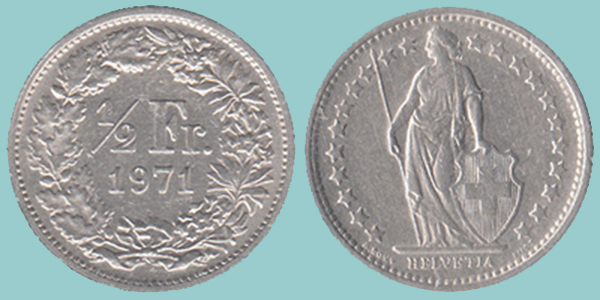 Svizzera 1/2 Franc 1971