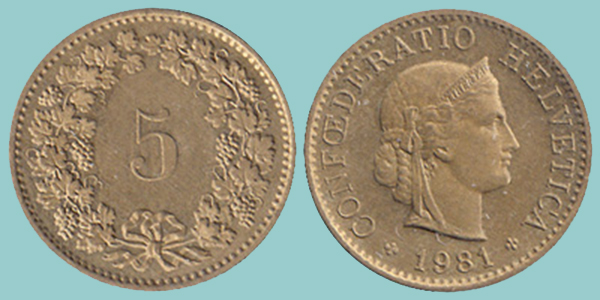 Svizzera 5 Rappen 1981