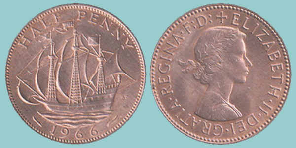 Gran Bretagna 1/2 Penny 1966