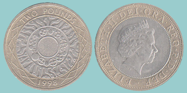 Gran Bretagna 2 Pounds 1998