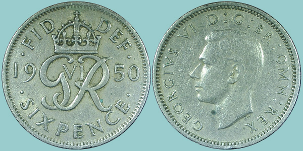 Gran Bretagna 6 Pence 1950