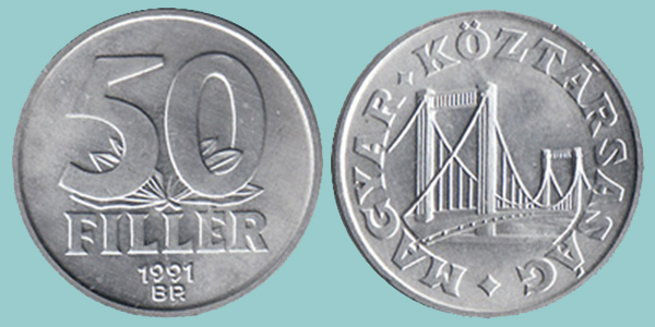 Ungheria 50 Filler 1991