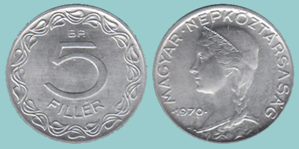 Ungheria 5 Filler 1970