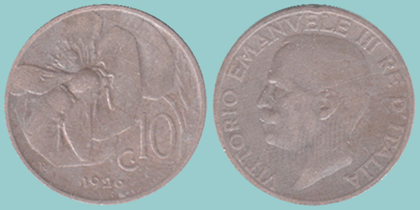 Vittorio Emanuele III 10 Centesimi 1926 Vittorio Emanuele III 10 Centesimi 1926