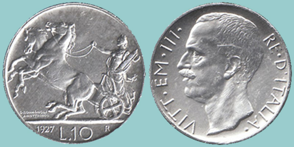 Regno Italia 10 Lire 1927