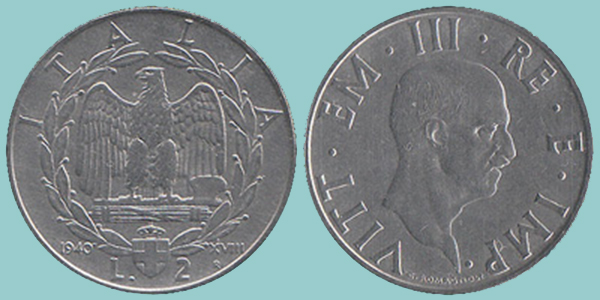 Regno Italia 2 Lire 1940