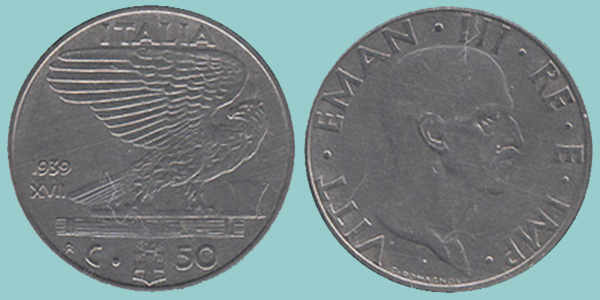 Regno Italia 50 Centesimi 1939