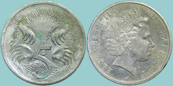 Australia 5 Cents 2001