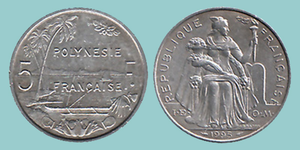Polinesia Francese 5 Franchi 1995