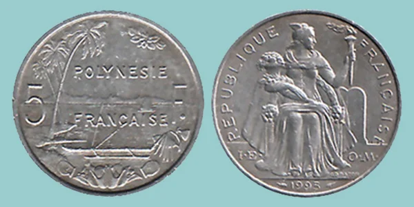 Polinesia Francese 5 Francs 1995