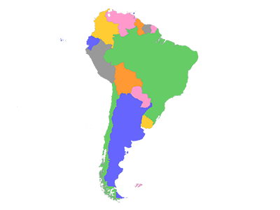 Mappa dell'America del Sud