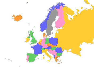 Mappa dell'Europa pre-1991