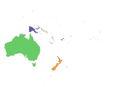 Mappa dell'Oceania